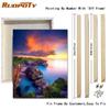 RUOPOTY Painting By Numbers Seaside Landscape Handpainted Unique Gift Pictures By Numbers Tree For Adults Home Decoration