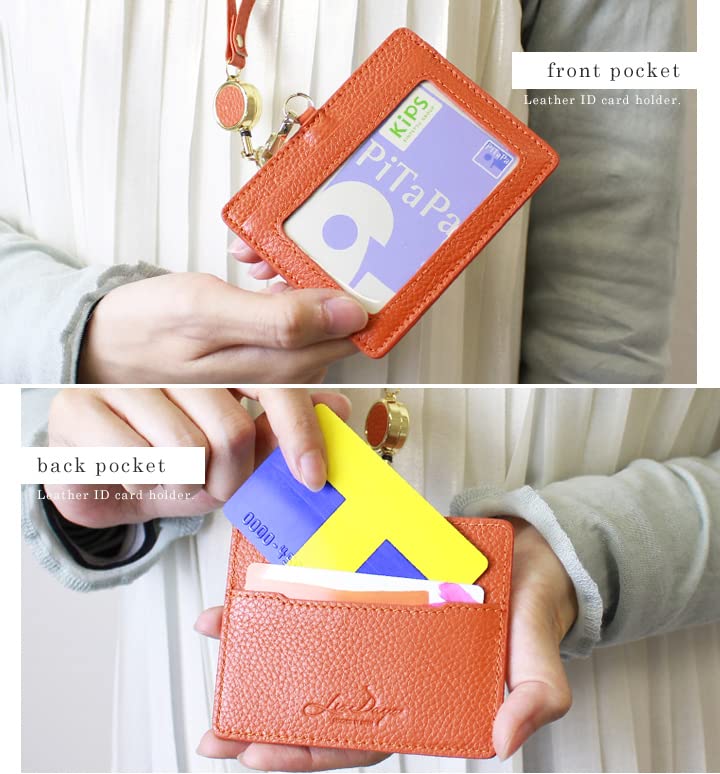 Ausweishalter mit Aufrollmechanismus, Kartenhalter für Herren und Damen, Mitarbeiter-Ausweishalter, Passhülle (Grau Beige) [Gebraucht]