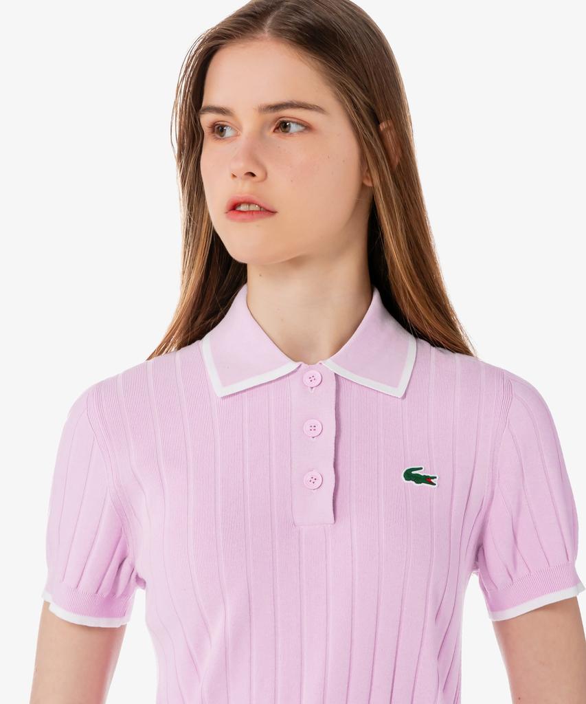 LACOSTE Women'S Golf Textured Short Sleeve Polo Sweater Af9430-56G 36S