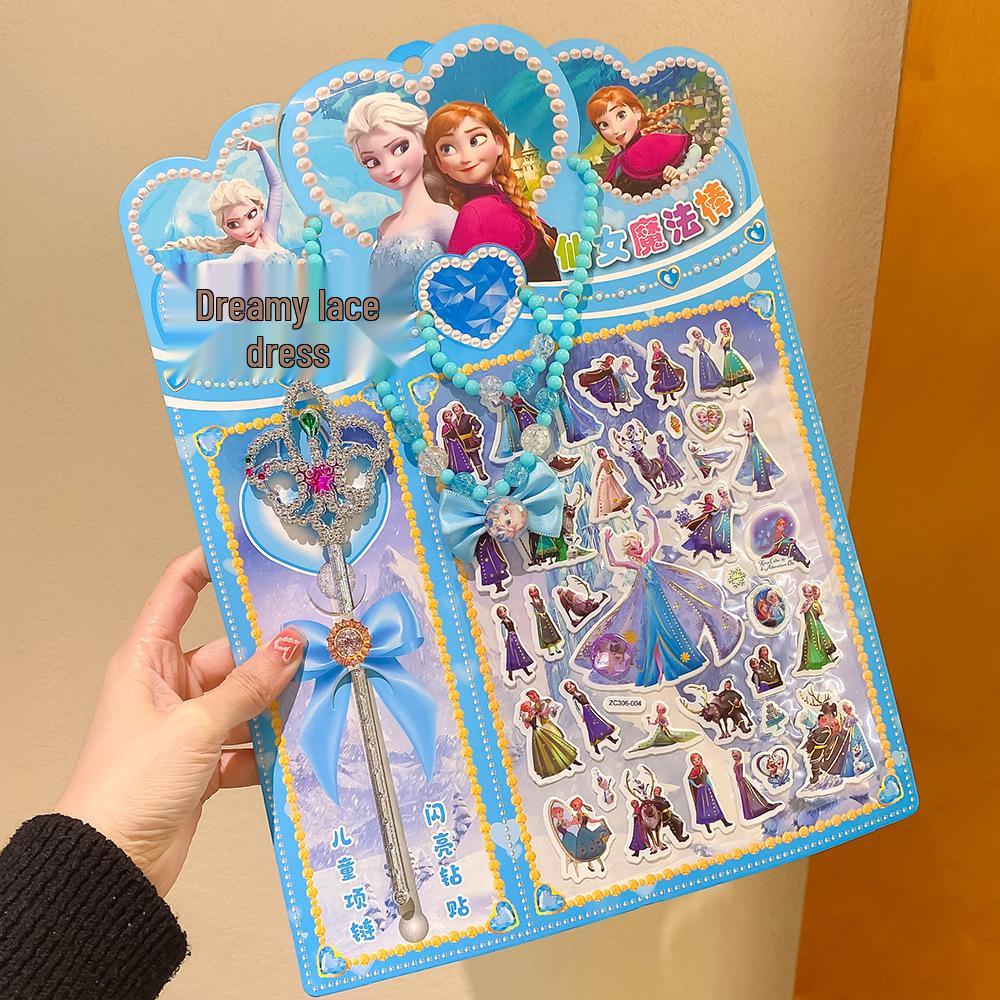 

Набір дитячих мультяшних наклейок для нігтів: Модна, придатна для носіння іграшка-сукня принцеси для перевдягання