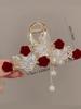 1 Pcs Fashion Exquisite Crystal Butterfly Rose Flower Artificial Pearl Tassel Hair Claws For Women Girls Party Hair Accessories