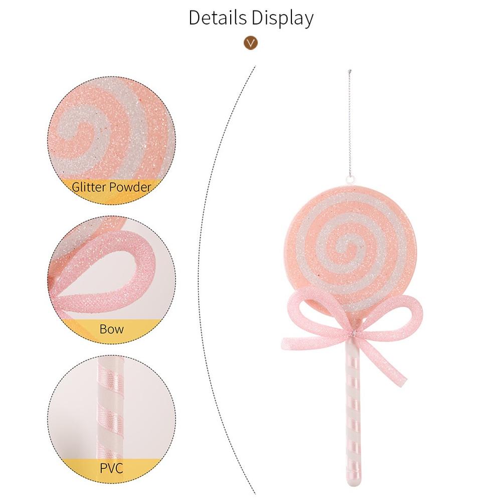 Christmas Lollipop Decorations Red Pink Ornaments Intricate Details