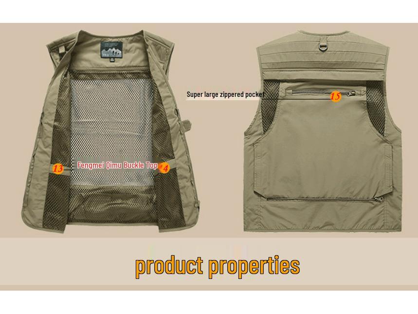 Men's 2019 Multi-Pocket Breathable Outdoor Workwear Vest