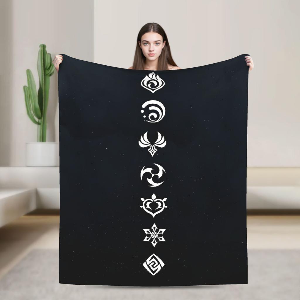 Anime game Genshin Impact Blankets Camping Flannel Bedding Throws For Bedroom Warm Soft Design Quality Bedspread Gift Idea