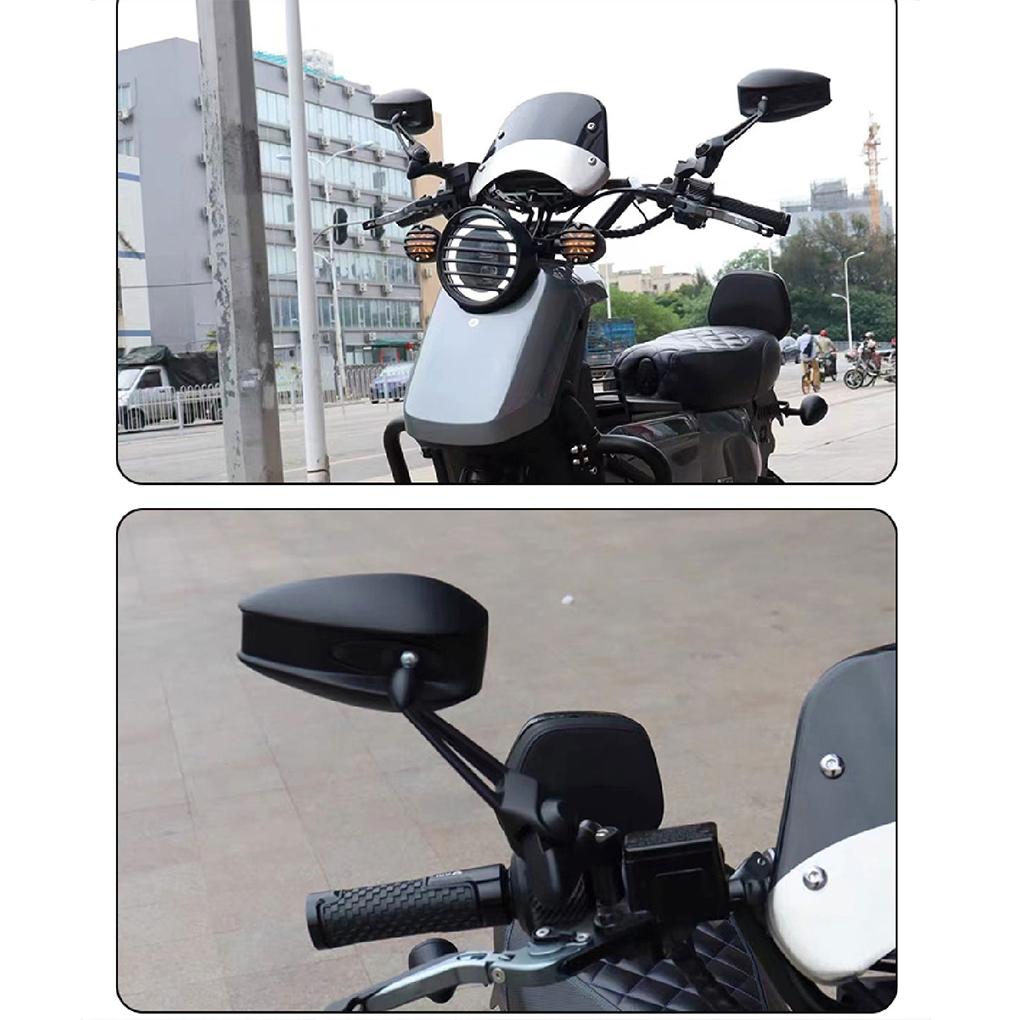 1Pair Universial Motorcycle Mirror Scooter E-Bike Rearview Mirrors Electromobile Back Side Mirror With Anti-glare Glass Lens