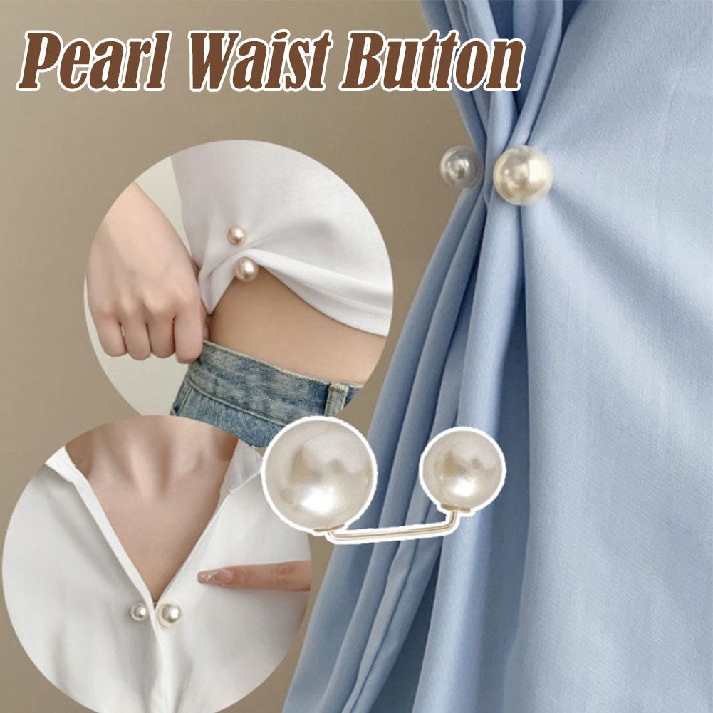 3 SZT. Klamra Ściągająca Pas Stopowe Broszki Przypinki Klips Sztuczna Perła Regulowane Guziki Przypinki Spódnice Dżinsy Guziki Dodatki Odzieżowe