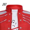 Themenparty Kostüm 1 Set Retro Popstar für Jungen, 80er 90er Star Outfit Musik Thema Halloween Kostüm, Rote Jacke, Hemd und Hose Bühnenauftritt