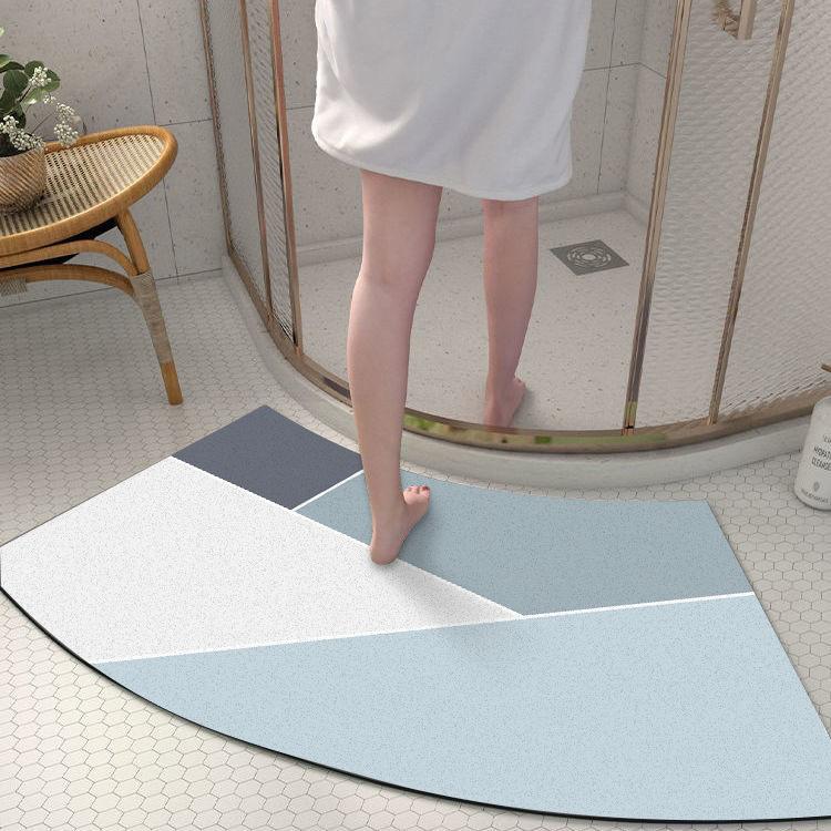 Diatom Mud Floor Mat Arc-shaped Dirt-resistant Anti-slip Mat Household Absorbent Bathroom Floor Mat Bathroom Door Simple Foot Mat