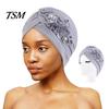Winter Hat Women Good Stretch Wind-proof Tear-resistant Anti-shrink Brimless Warm Sequin Trim Flower All Match Turban Fashion Accessory Lady Beanie