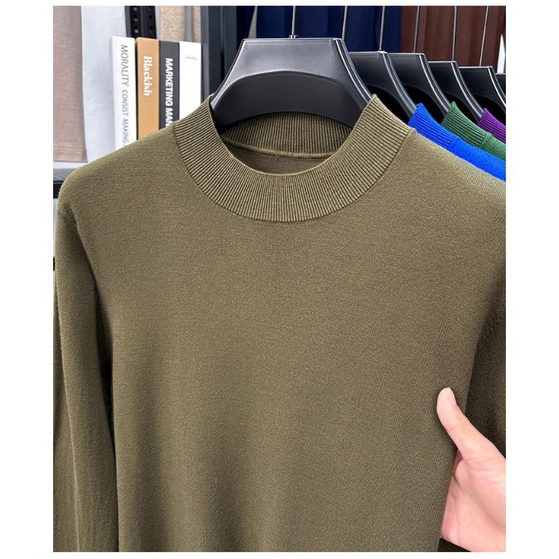 Men S Spring Thin Silk Wool Blend Half Turtleneck Long Sleeve Sweater