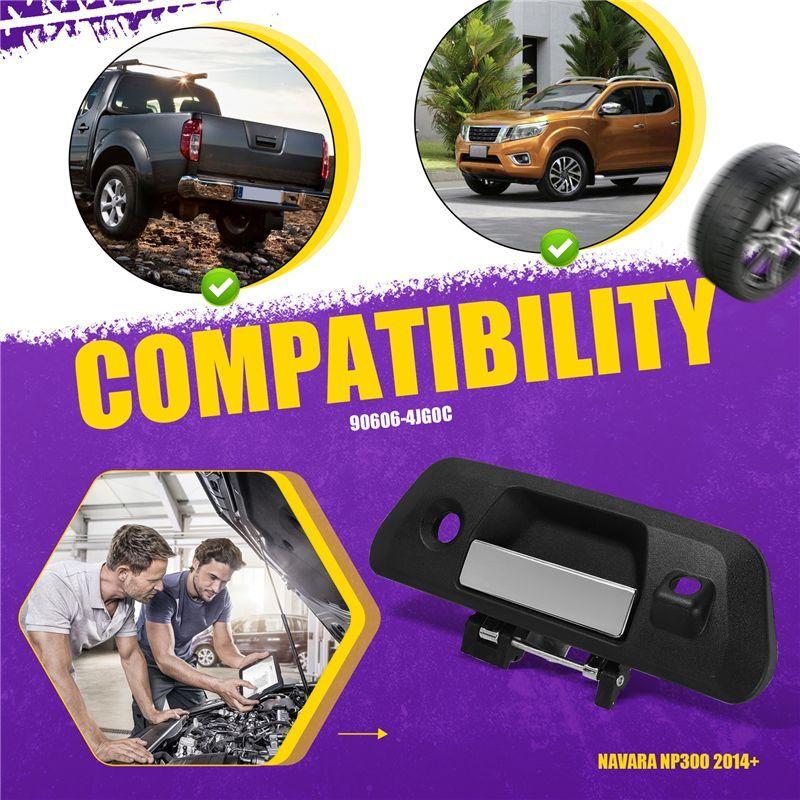 Car Rear Tailgate Handle Durable Rear Door Handle With Camera-Key Hole, For Nissan Navara NP300 2014 2015 2016 2017 2018+ 90606-
