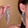 18k electroplating European and American zircon water drop fringed earrings earrings exaggerated earrings women