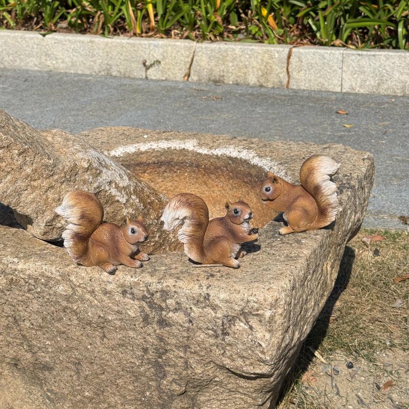 Outdoor Squirrel Sculpture for Garden, Lawn, and Tree Decor