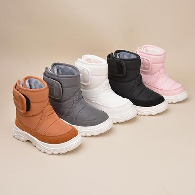 Winter Neuer Stil Warmer Plüsch Hoher Schaft Rutschfest Lässige Schneestiefel Kinder Gute Wasserdichte Stoffschuhe EW8272