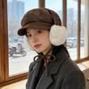 Octagonal hat autumn and winter thickened ear protectors plush earmuffs hat newsboy hat fashionable and simple cap
