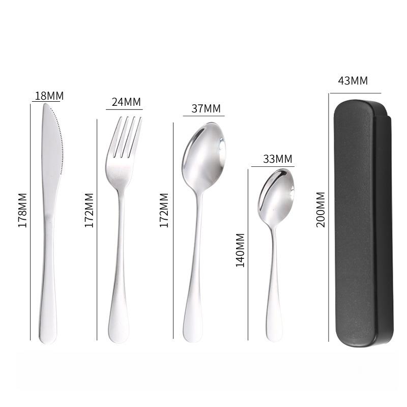 Portable Tableware Spoon Fork Four-piece Set Household Student Tableware Set Fit Outdoor Tableware Cutlery Set4