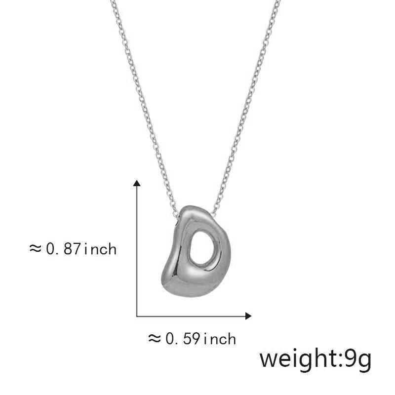 Cute Smooth Letter Necklace, Chubby Pendant, European and American Fashionable and Simple Collarbone Chain