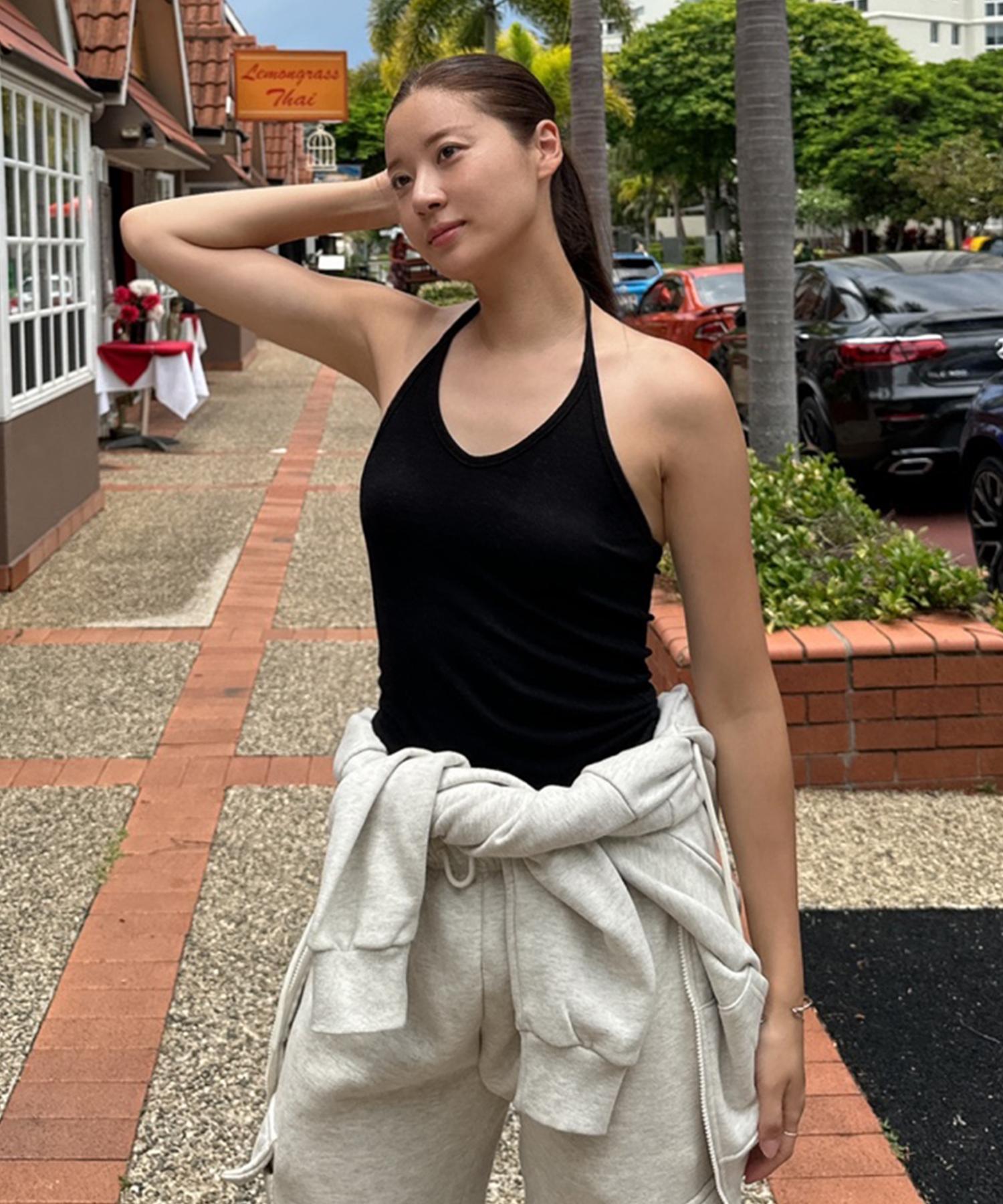 Ingi Active Halterneck Sleeveless Black Free
