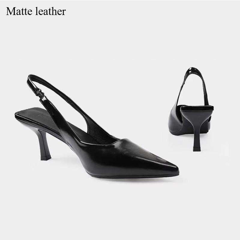 Zapatos de Mujer Franceses para Desplazamiento Stiletto Puntiagudos Boca Baja Nicho Sandalias de Tacón Alto