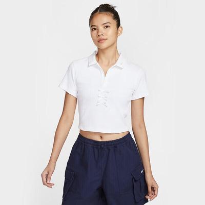 AS W NSW SS Rib Polo Gcel Women's Short-Sleeve Polo Shirt