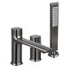 Tores Graphite Bathtub Mixer, Three-Hole, Single-Lever, Floor-Standing