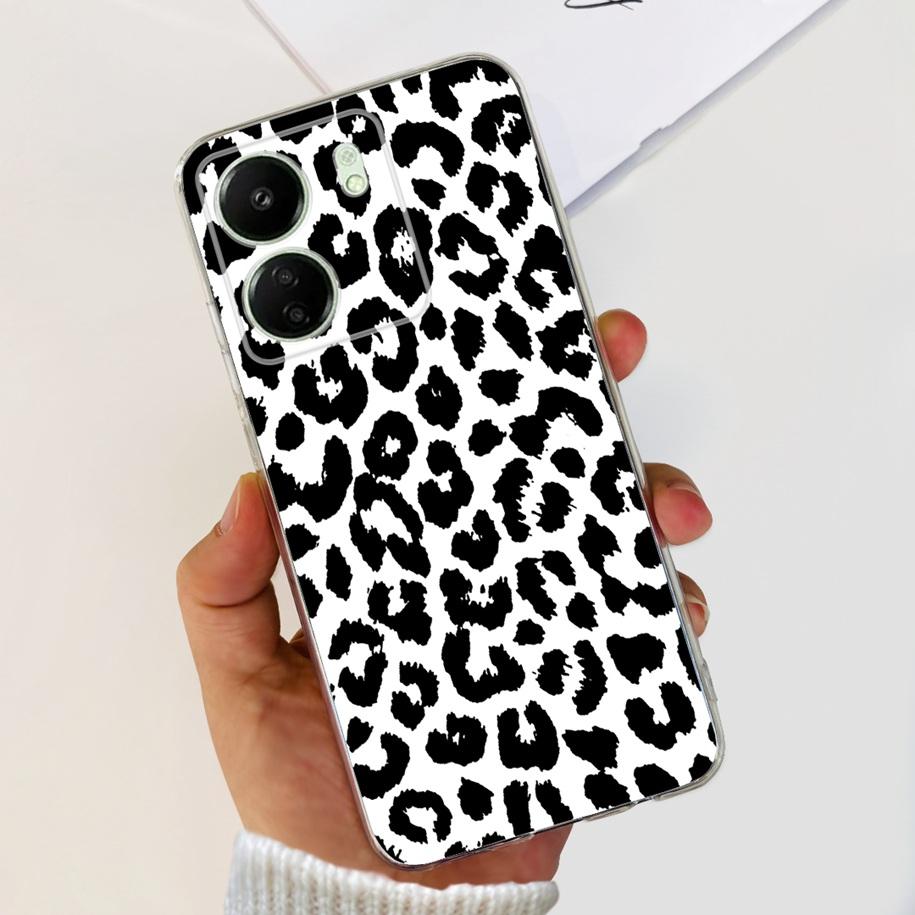 For Xiaomi POCO C65 Case Transparent Silicone Soft TPU Phone Cover For Xiaomi Mi Poco C65 Protective Bumper PocoC65 Flower Funda