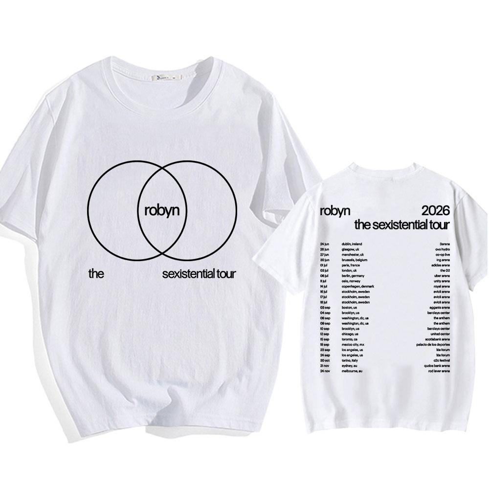 Robyn The Sexistential Tour 2026 T-shirt Summer Short Sleeve Cotton Male Tshirts O-neck Fashion Loose Men//Women Tee Print Merch