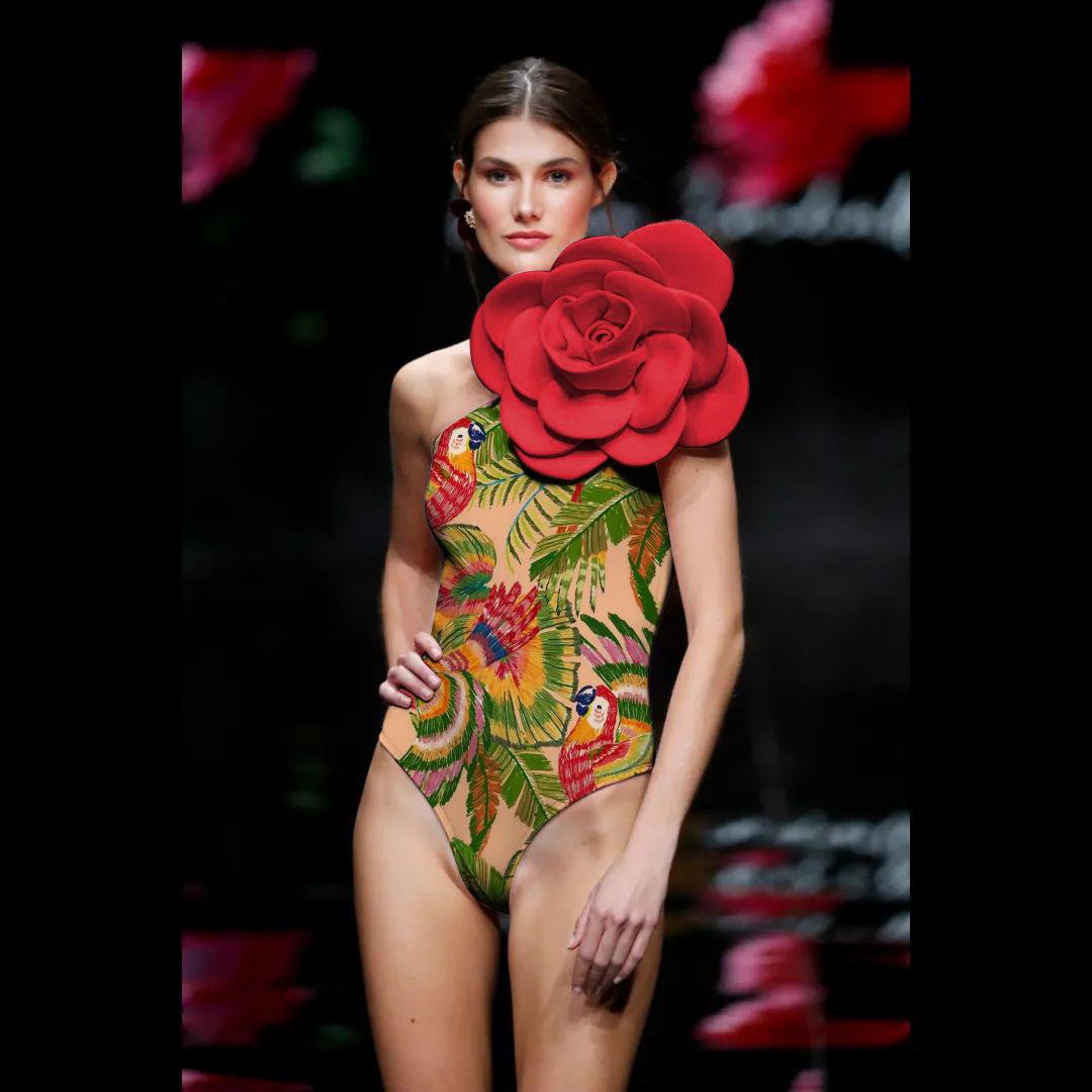 2024 Новый Цветочный Цельный Купальник Роскошные Женские Купальники Монокини Боди — фото 5