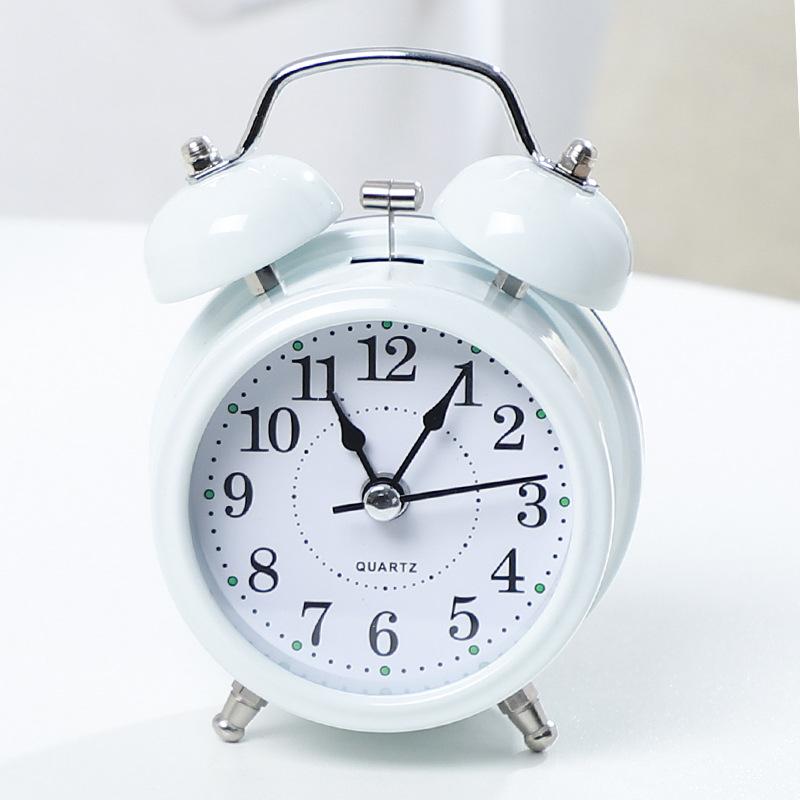 New Super Loud Simple Ringing Alarm Clock Night Light Mute Clock Bedroom Gift Student Bedside Sleeping Clock