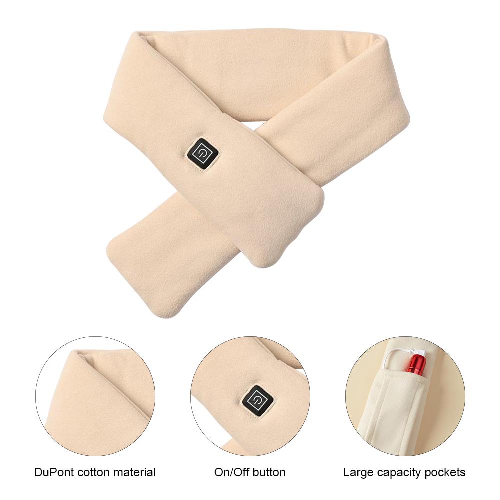 1/2Pcs Warm Heated Scarf USB Charging Electric Heated Scarf Cold-Proof Thermal Neck Wrap Warmer Washable 3 Gears Heating Winter