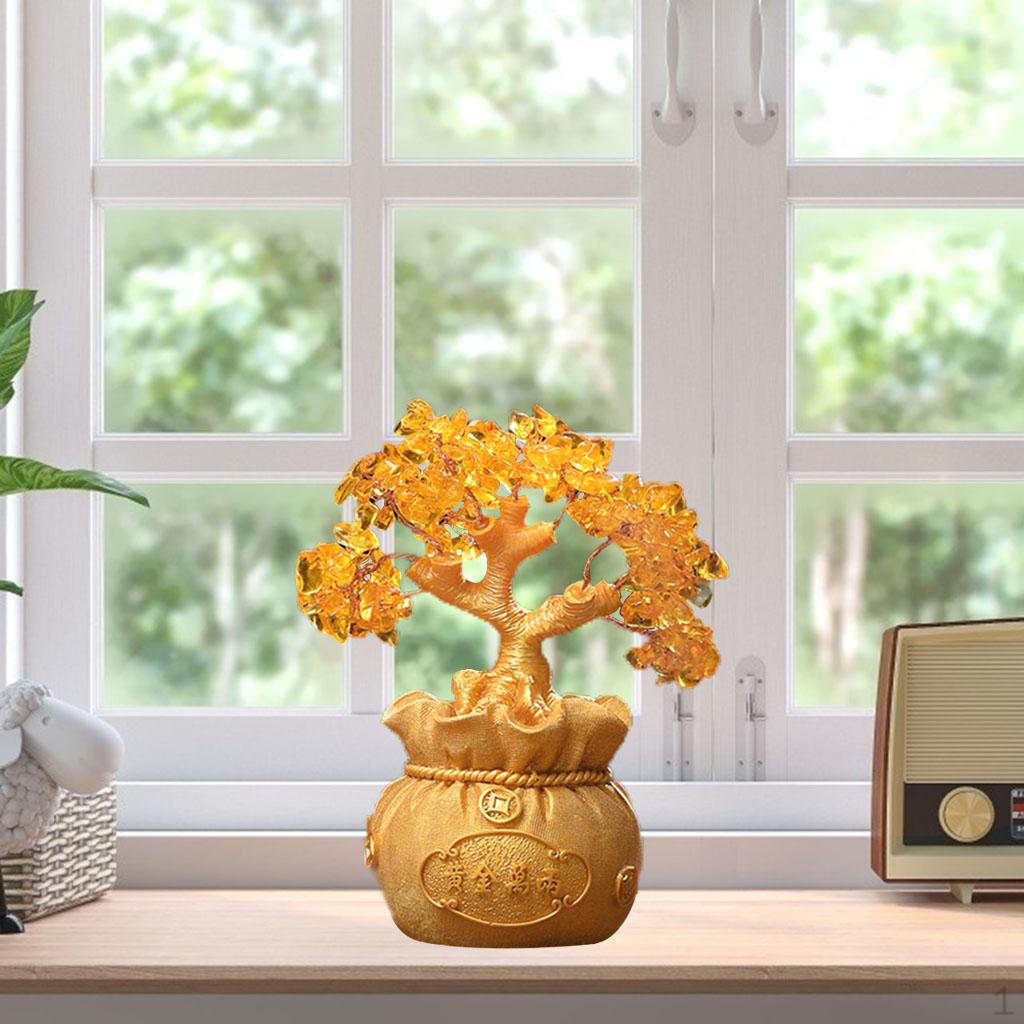 Citrine Sculptures Decoration Desktop Furnishings Cabinet M