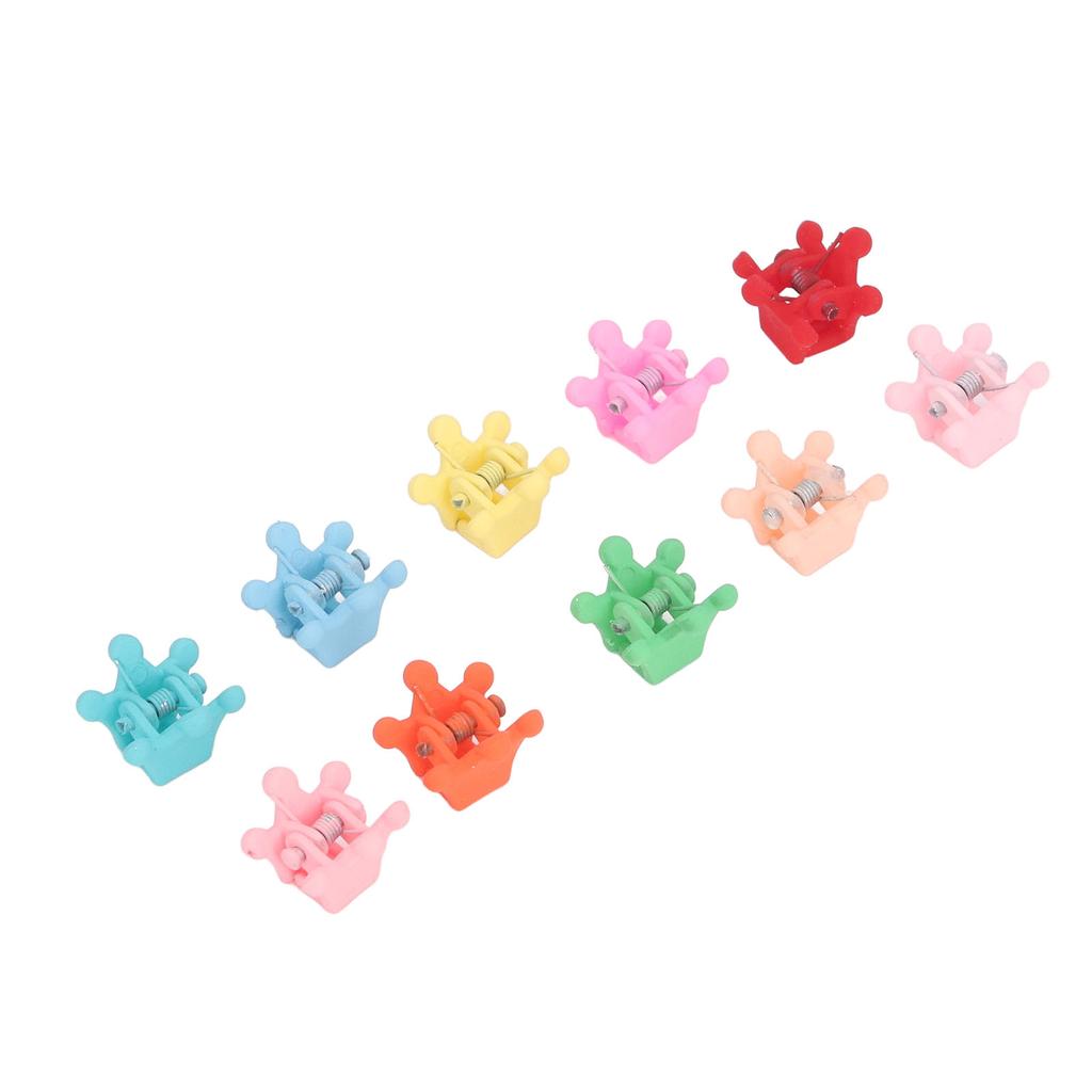 100pcs Mini Crown Hair Claw Clips Colorful Cartoon Strong Hold Lovely Tiny Hair Claw Clips
