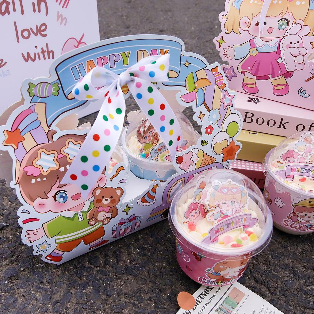 Children's Candy Box: Cartoon Cake & Bobo Cup Decoration for Boys and Girls