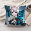 Lynette Genshin Impact Cute Cushion Cover Silky Short Plush Invisible Zipper Dustproof Sofa Pillow Case For Home Decor