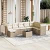 Vidaxl 9-Cz. Garden Furniture Set With Cushions, Beige, Poly Rattan