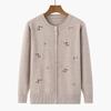 Autumn Sweaters Winter Knitted Clothes Women Printed Middle Aged Mother Embroidered Long Sleeve Tops Button Sweater