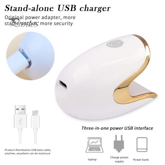 Tragbarer Gel-UV-Nageltrockner mit 3 LEDs Weiche Beleuchtung Keine blendende LED-Nagellampe zum schnellen Aushärten von Nagellack Professionelle Heim-DIY-Maniküre Nagel