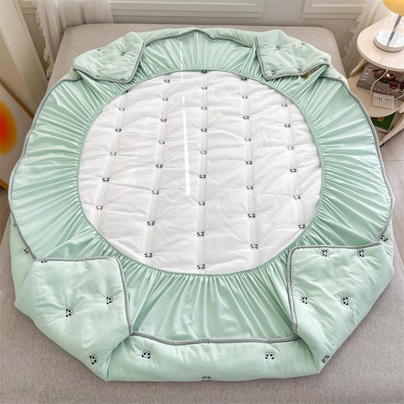 Besticktes gewaschenes Baumwoll-Steppspannbettlaken im Matratzenstil Taiwan Betttasche Spannbettlaken Matratzenschoner