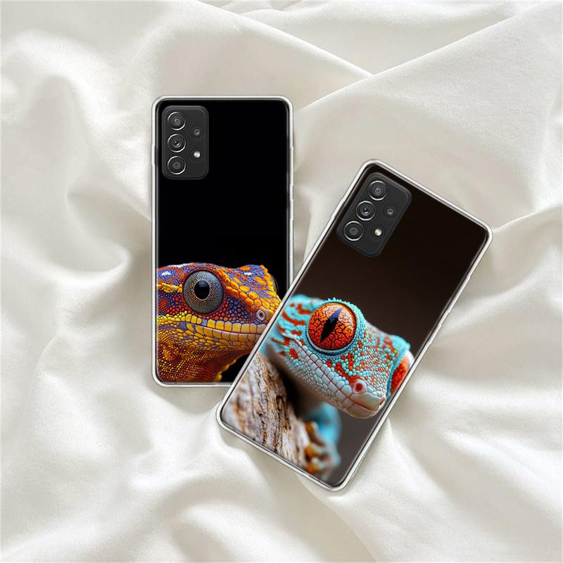 Lizards and Geckos Have Big Eyes Phone Case for Samsung A54 A57 A37 A17 A14 A15 A12 A24 A34 A55 A35 A25 A52S A07 A05S A04S A22 A