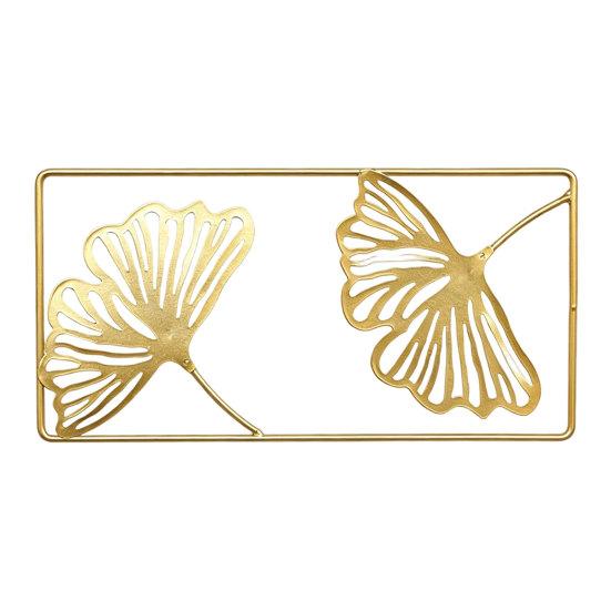 Bedroom Metal Wall Hanging Gold Monstera & Palm Leaf Art, 3D Hollow Lightweight Botanical Iron Luxury Decor for Living Room Sofa Background,