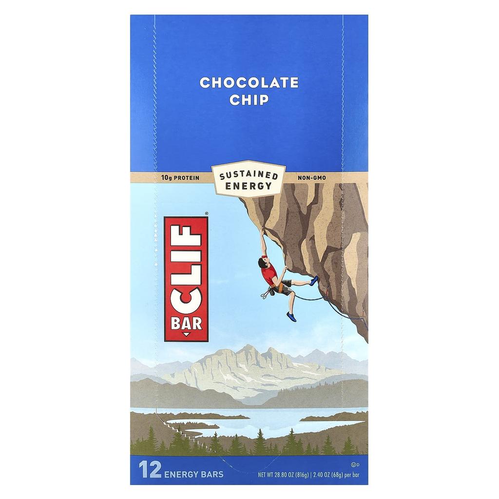 Energy Bars, Chocolate Chip, 12 Count, 2.40 Oz (68 G) Each