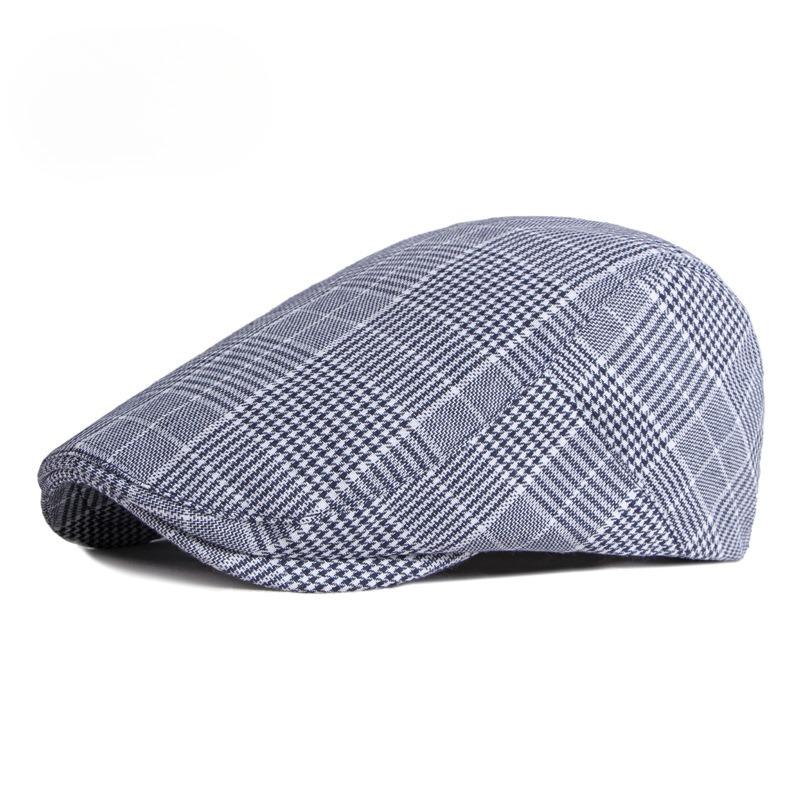 Vintage Glen Plaid Flat Cap for Men Women British Ivy Cabbie Hat Retro Checkered Newsboy Gatsby Cap Casual Peaked Hat
