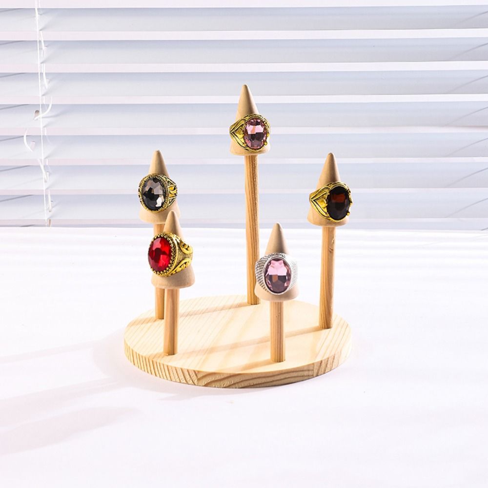 Wood Finger Rings Holder Modern Ring Storage Rack Bangle Storage Tray  Bracelets Necklace Earrings