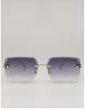 European & American Frameless Gradient Sunglasses: Trendy Large Metal Frames