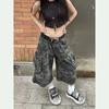 Punk Shorts Street Casual Sommer Frauen Camouflage Harajuku Vintage Hohe Taille Lose Shorts Y2K Breite Bein Baggy Denim Shorts