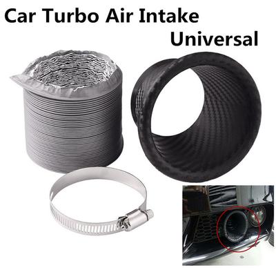 Universel Voiture SUV Pare-chocs Avant Tube d'Admission d'Air Turbo Tube d'Entrée de Turbine Kits Entonnoir d'Air Couleur Fibre de Carbone