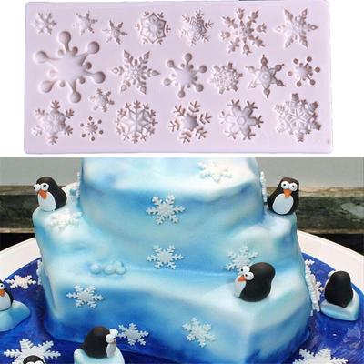 Snow Pattern Fondant Cake Baking Mold Chocolate Candy DIY Molds Cake Decoration Tools Kitchen Accessories