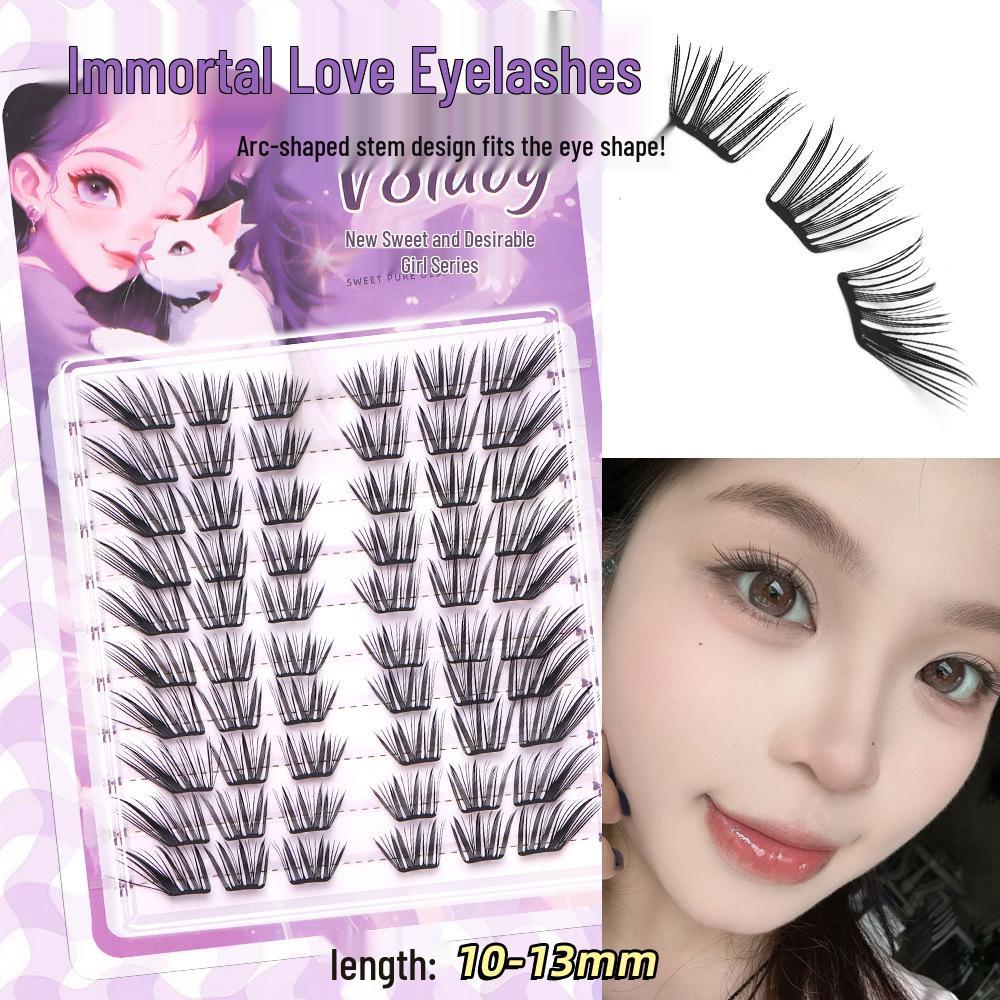 Immortal Love Soft Natural Individual Lashes for Beginners - Realistic, Curled Single Clusters