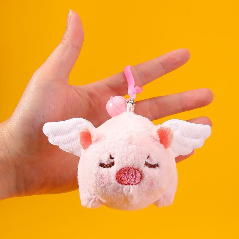 Capybara Blowing Bubbles: Plush Toy Keychain with Wagging Tail