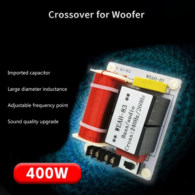 WEAH-83 400W Pure Bass Subwoofer Crossover Frequency Distributor Divider Speaker Audio Crossover Filter